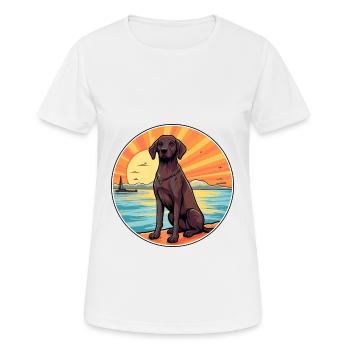 Berger de Beauce Hund Rasse Cartoon Kawaii Clipart - Frauen T-Shirt atmungsaktiv - Weiß - Vorne - AI Model Female 172 dark (172cm)