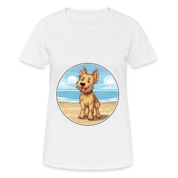 Berger Picard chien race Cartoon Kawaii Clipart chien - T-shirt respirant Femme - blanc - Devant - AI Model Female 172 dark (172cm)