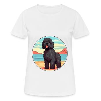 Race de chien Terrier russe noir Cartoon Kawaii Dog - T-shirt respirant Femme - blanc - Devant - AI Model Female 172 dark (172cm)