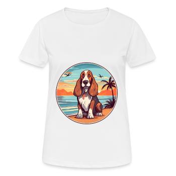Basset Hund Rasse Cartoon Kawaii Clipart Hund - Frauen T-Shirt atmungsaktiv - Weiß - Vorne - AI Model Female 172 dark (172cm)