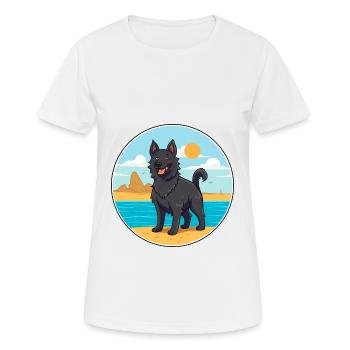 Chien de berger belge chien race Cartoon Kawaii Clipart - T-shirt respirant Femme - blanc - Devant - AI Model Female 172 dark (172cm)
