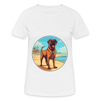 Mastiff belge chien race Cartoon Kawaii Clipart - T-shirt respirant Femme - blanc - Devant - AI Model Female 172 dark (172cm)