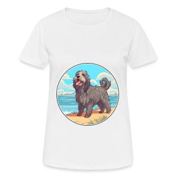 Bergamasco Schäferhund Rasse Cartoon Kawaii Hund - Frauen T-Shirt atmungsaktiv - Weiß - Vorne - AI Model Female 172 dark (172cm)