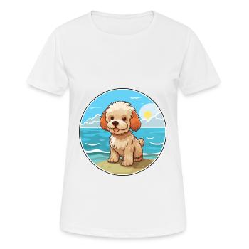 Bichon Yorkie Hund Rasse Cartoon Kawaii Clipart Hund - Frauen T-Shirt atmungsaktiv - Weiß - Vorne - AI Model Female 172 dark (172cm)