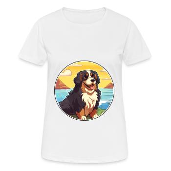 Berner Laufhund Dog Breed Cartoon Kawaii Clipart - Women's Breathable T-Shirt - white - Front - AI Model Female 172 dark (172cm)