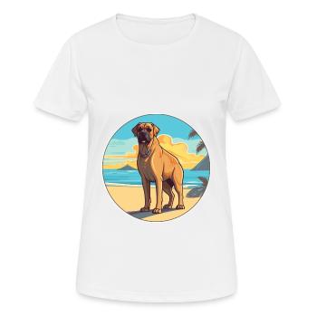 Boerboel Dog Breed Cartoon Kawaii Clipart Dog Pet - Women's Breathable T-Shirt - white - Front - AI Model Female 172 dark (172cm)