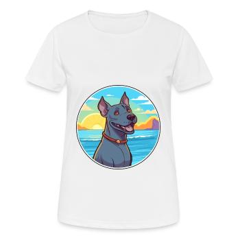 Blauer Thai Ridgeback Hund Rasse Cartoon Kawaii Hund - Frauen T-Shirt atmungsaktiv - Weiß - Vorne - AI Model Female 172 dark (172cm)