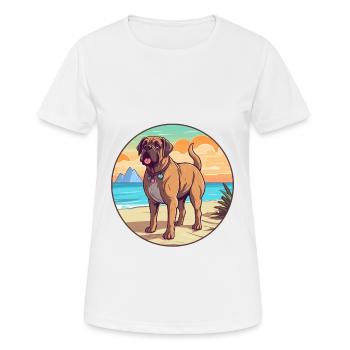 Mastiff brésilien chien race Cartoon Kawaii Clipart - T-shirt respirant Femme - blanc - Devant - AI Model Female 172 dark (172cm)