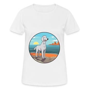 Bedlington Terrier race chien Cartoon Kawaii chien - T-shirt respirant Femme - blanc - Devant - AI Model Female 172 dark (172cm)