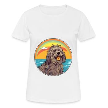Bergamasco Hund Rasse Cartoon Kawaii Clipart Hund - Frauen T-Shirt atmungsaktiv - Weiß - Vorne - AI Model Female 172 dark (172cm)