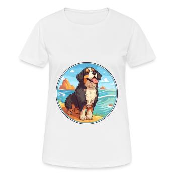 Bouvier bernois race Cartoon Kawaii Clipart - T-shirt respirant Femme - blanc - Devant - AI Model Female 172 dark (172cm)
