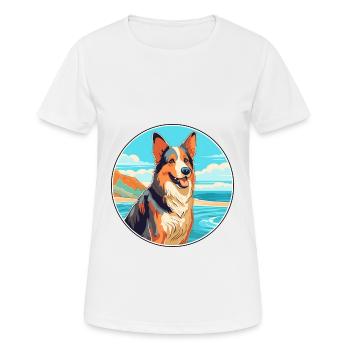 Böhmischer Schäferhund, Rasse, Cartoon, Kawaii, Clipart - Frauen T-Shirt atmungsaktiv - Weiß - Vorne - AI Model Female 172 dark (172cm)
