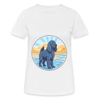 Épagneul Picard bleu race chien Cartoon Kawaii chien - T-shirt respirant Femme - blanc - Devant - AI Model Female 172 dark (172cm)