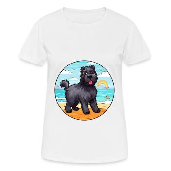 Bouvier Des Flandres Race De Chien Cartoon Kawaii Chien - T-shirt respirant Femme - blanc - Devant - AI Model Female 172 dark (172cm)