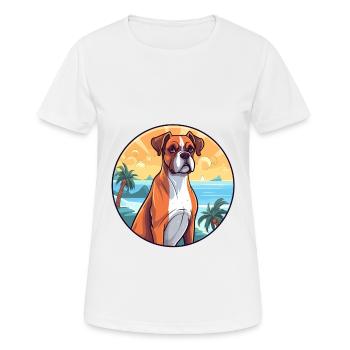 Boxer chien race dessin animé Kawaii Clipart aquarelle - T-shirt respirant Femme - blanc - Devant - AI Model Female 172 dark (172cm)