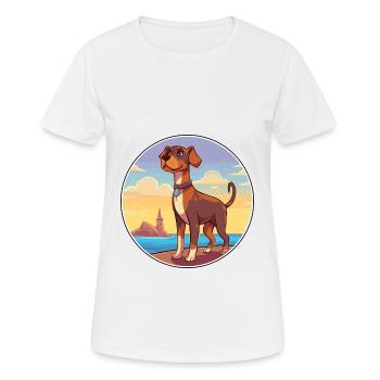 Braque Du Bourbonnais Hunderasse Cartoon Kawaii Hund - Frauen T-Shirt atmungsaktiv - Weiß - Vorne - AI Model Female 172 dark (172cm)