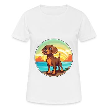 Broholmer Hund Rasse Cartoon Kawaii Clipart Hund Haustier - Frauen T-Shirt atmungsaktiv - Weiß - Vorne - AI Model Female 172 dark (172cm)