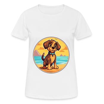 Cao De Seo Miguel Race De Chien Cartoon Kawaii - T-shirt respirant Femme - blanc - Devant - AI Model Female 172 dark (172cm)
