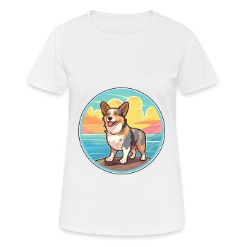 Cardigan Welsh Corgi Dog Breed Cartoon Kawaii Dog - Women's Breathable T-Shirt - white - Front - AI Model Female 172 dark (172cm)