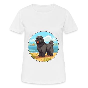 Bouvier Des Ardennes Race De Chien Cartoon Kawaii Chien - T-shirt respirant Femme - blanc - Devant - AI Model Female 172 dark (172cm)