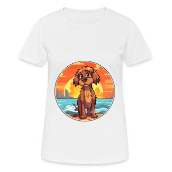 Briquet Griffon Vendéen Race De Chien Cartoon Kawaii - T-shirt respirant Femme - blanc - Devant - AI Model Female 172 dark (172cm)