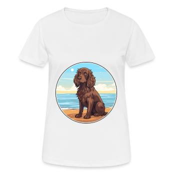Boykin Épagneul chien race Cartoon Kawaii Clipart - T-shirt respirant Femme - blanc - Devant - AI Model Female 172 dark (172cm)