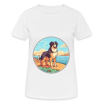 Bucovine chien de berger race Cartoon Kawaii Clipart - T-shirt respirant Femme - blanc - Devant - AI Model Female 172 dark (172cm)