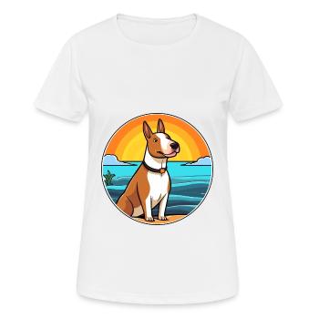 Bullterrier Miniatur Hunderasse Cartoon Kawaii - Frauen T-Shirt atmungsaktiv - Weiß - Vorne - AI Model Female 172 dark (172cm)