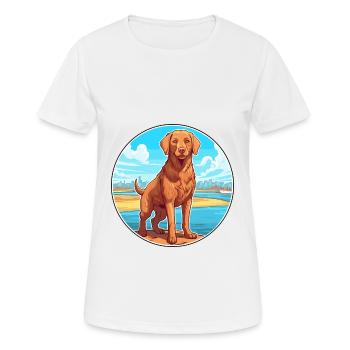 Chesapeake Bay Retriever Dog Breed Cartoon Kawaii - Women's Breathable T-Shirt - white - Front - AI Model Female 172 dark (172cm)