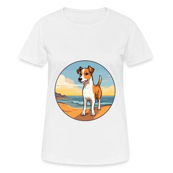 Chilean Fox Terrier Dog Breed Cartoon Kawaii Dog - Women's Breathable T-Shirt - white - Front - AI Model Female 172 dark (172cm)