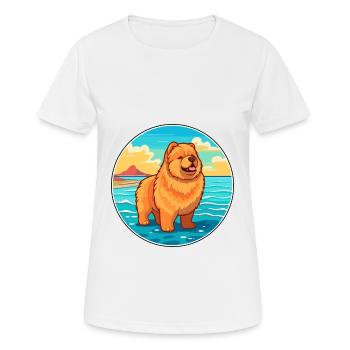Chow Chow Hund Rasse Cartoon Kawaii Clipart Hund Haustier - Frauen T-Shirt atmungsaktiv - Weiß - Vorne - AI Model Female 172 dark (172cm)