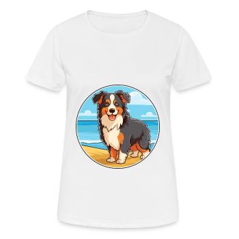Collie Dog Breed Cartoon Kawaii Clipart Watercolor - Women's Breathable T-Shirt - white - Front - AI Model Female 172 dark (172cm)