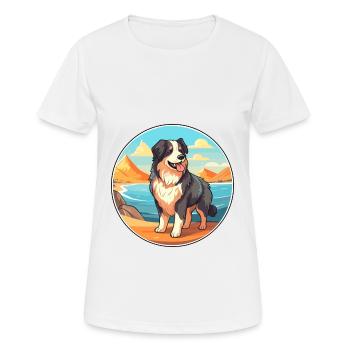 Chien de berger des Carpates race Cartoon Kawaii chien - T-shirt respirant Femme - blanc - Devant - AI Model Female 172 dark (172cm)