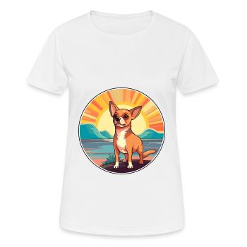 Chihuahua Dog Breed Cartoon Kawaii Clipart Dog Pet - Women's Breathable T-Shirt - white - Front - AI Model Female 172 dark (172cm)
