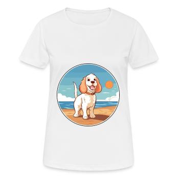 Clumber Spaniel Dog Breed Cartoon Kawaii Clipart - Women's Breathable T-Shirt - white - Front - AI Model Female 172 dark (172cm)
