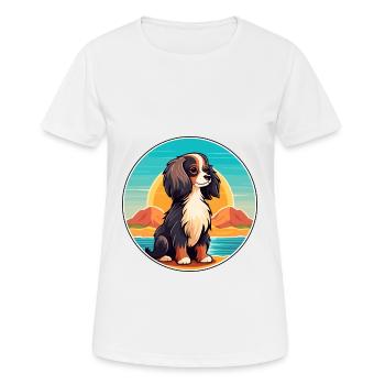 Continental Toy Spaniel Dog Breed Cartoon Kawaii - Women's Breathable T-Shirt - white - Front - AI Model Female 172 dark (172cm)