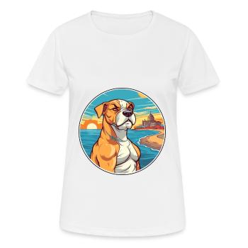 Cordoue chien de combat race Cartoon Kawaii Clipart - T-shirt respirant Femme - blanc - Devant - AI Model Female 172 dark (172cm)