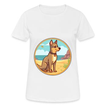 Tchécoslovaque Vlcak Chien Race Dessin Animé Kawaii Chien - T-shirt respirant Femme - blanc - Devant - AI Model Female 172 dark (172cm)