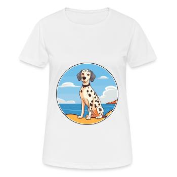 Dalmatiner Hund Rasse Cartoon Kawaii Clipart Hund Haustier - Frauen T-Shirt atmungsaktiv - Weiß - Vorne - AI Model Female 172 dark (172cm)