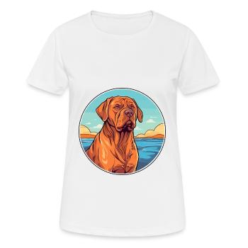 Bordeauxdogge, Hunderasse, Cartoon, Kawaii, Clipart - Frauen T-Shirt atmungsaktiv - Weiß - Vorne - AI Model Female 172 dark (172cm)