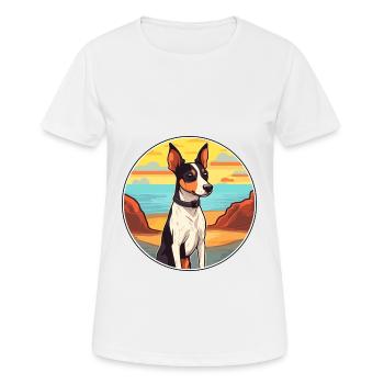 Decker Ratte Terrier Hunderasse Karikatur Kawaii Hund - Frauen T-Shirt atmungsaktiv - Weiß - Vorne - AI Model Female 172 dark (172cm)