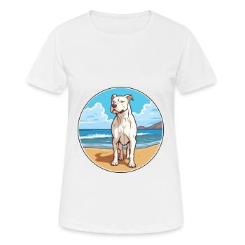 Dogo Argentino Hund Rasse Cartoon Kawaii Clipart - Frauen T-Shirt atmungsaktiv - Weiß - Vorne - AI Model Female 172 dark (172cm)