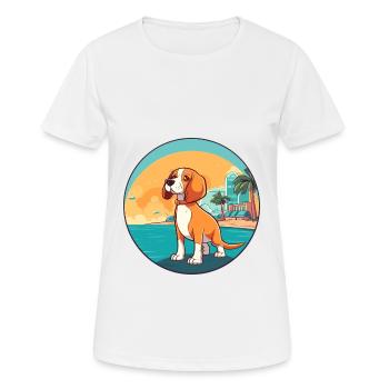 Deutsche Bracke Hund Rasse Cartoon Kawaii Clipart - Frauen T-Shirt atmungsaktiv - Weiß - Vorne - AI Model Female 172 dark (172cm)