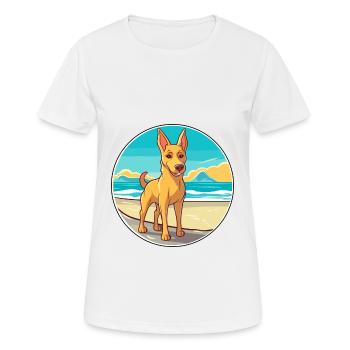 Dingo Dog Breed Cartoon Kawaii Clipart Watercolor - Women's Breathable T-Shirt - white - Front - AI Model Female 172 dark (172cm)