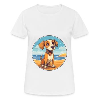 Drever chien race dessin animé Kawaii Clipart aquarelle - T-shirt respirant Femme - blanc - Devant - AI Model Female 172 dark (172cm)