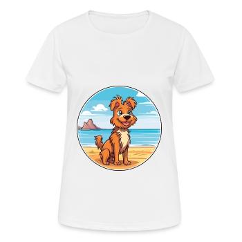 Drentse Patrijshond Race de chien Cartoon Kawaii Chien - T-shirt respirant Femme - blanc - Devant - AI Model Female 172 dark (172cm)