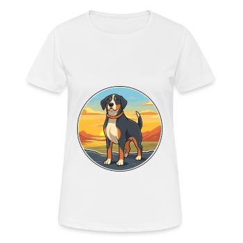 Entlebucher Mountain Dog Breed Cartoon Kawaii Dog - T-shirt respirant Femme - blanc - Devant - AI Model Female 172 dark (172cm)