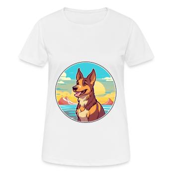 Garafian Shepherd Dog Breed Cartoon Kawaii Clipart - Women's Breathable T-Shirt - white - Front - AI Model Female 172 dark (172cm)