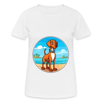 Gascon Saintongeois Race De Chien Cartoon Kawaii Chien - T-shirt respirant Femme - blanc - Devant - AI Model Female 172 dark (172cm)