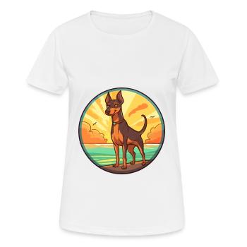 German Pinscher Dog Breed Cartoon Kawaii Clipart - Women's Breathable T-Shirt - white - Front - AI Model Female 172 dark (172cm)